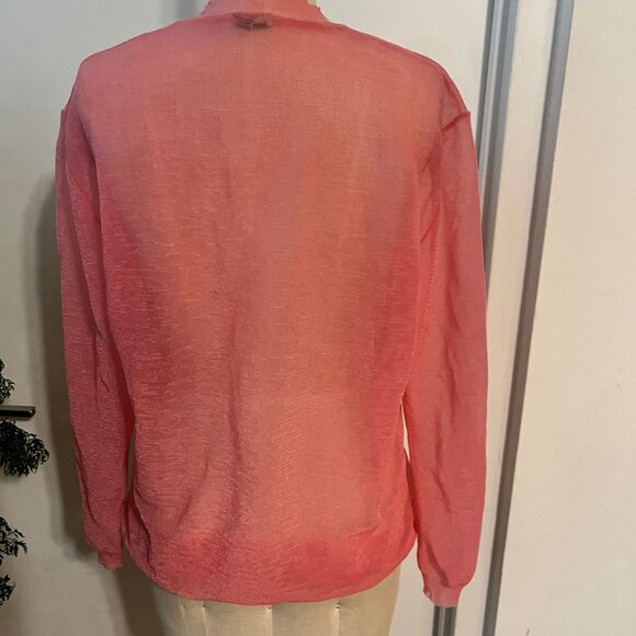 MIU MIU Sheer Mesh Cardigan/Top in Bubblegum Pink Size (44) 8 - Picture 4 of 7